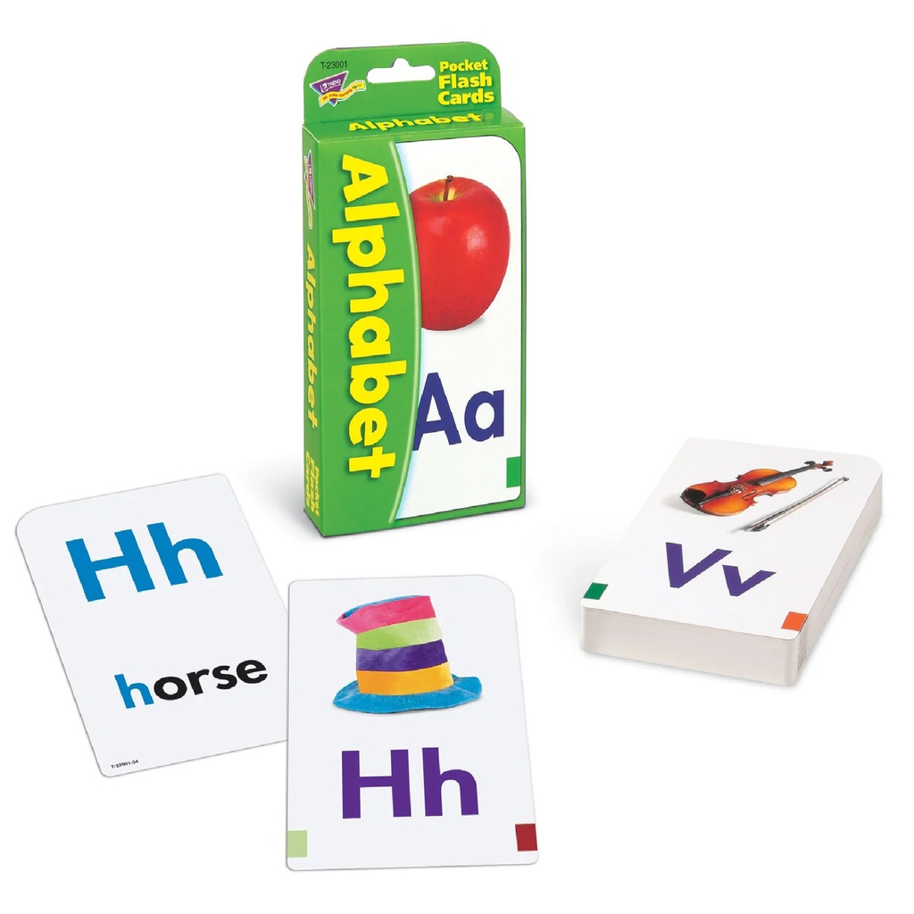 Alphabet Pocket Flash Cards Two-sided (56cards)