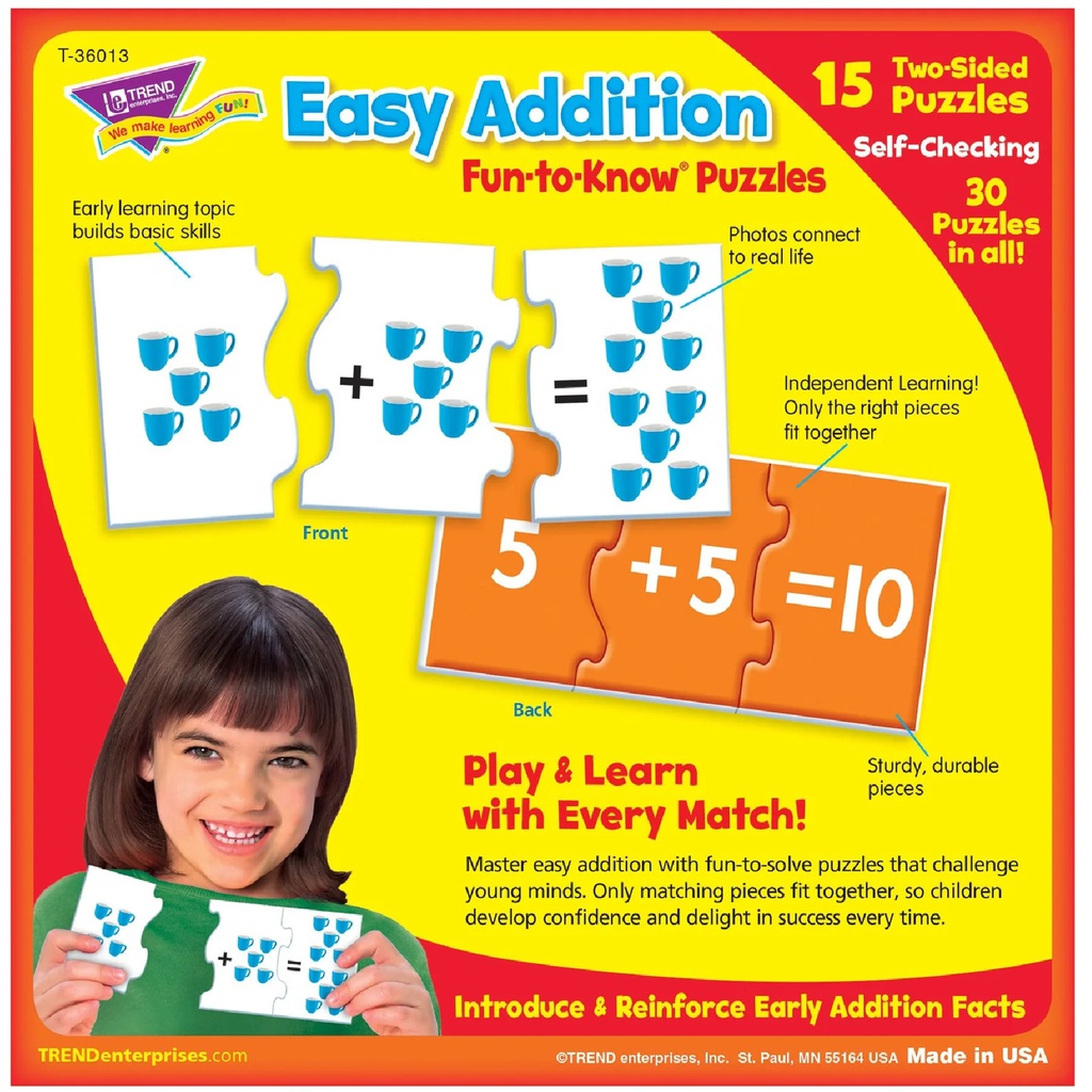 Easy Addition Puzzles (45pcs)