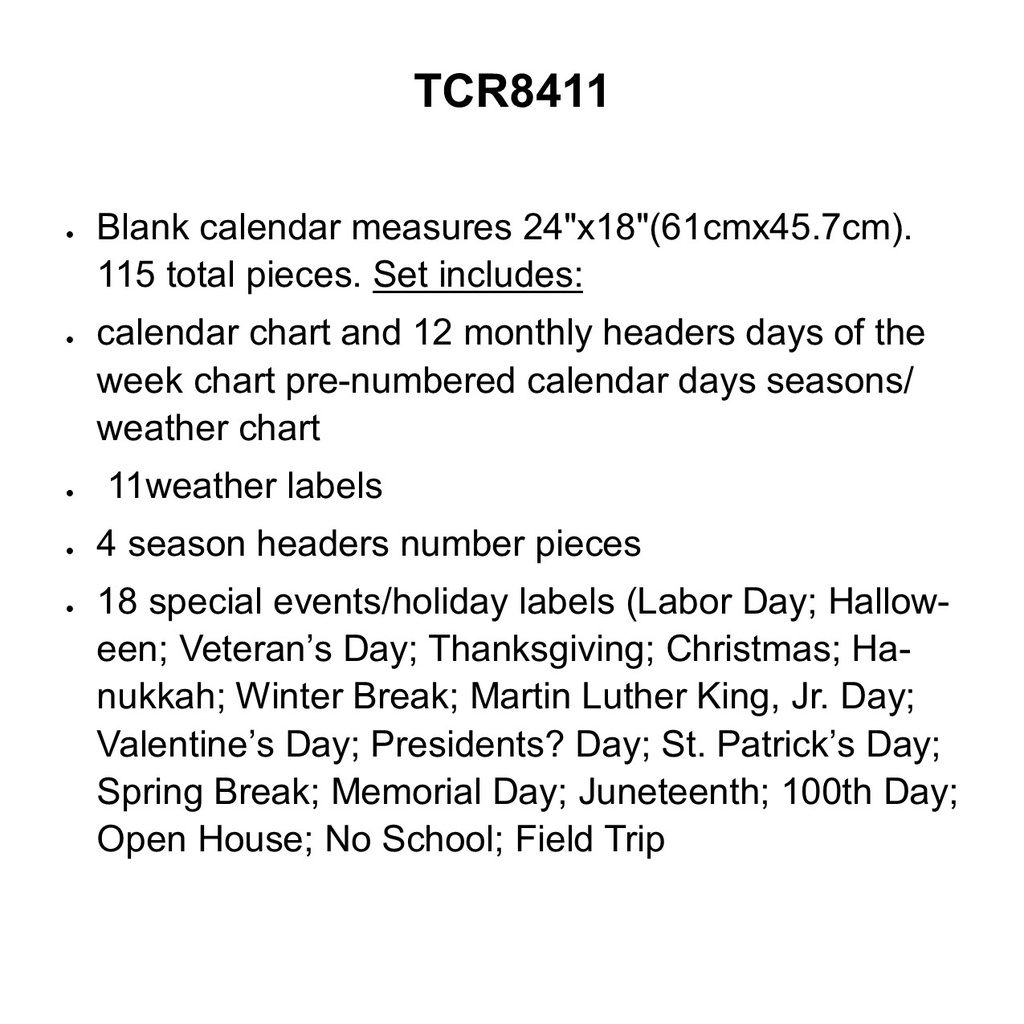 Pastel Pop Calendar Bulletin Board (115pcs)