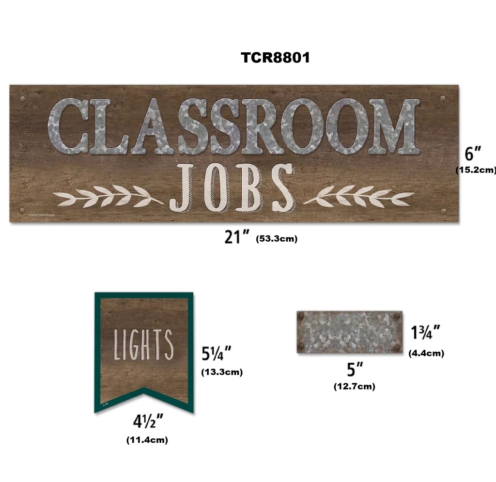 Home Sweet Classroom Classroom Jobs Mini Bulletin Board 21''x6''(53.3cmx15.2cm)(49pcs)