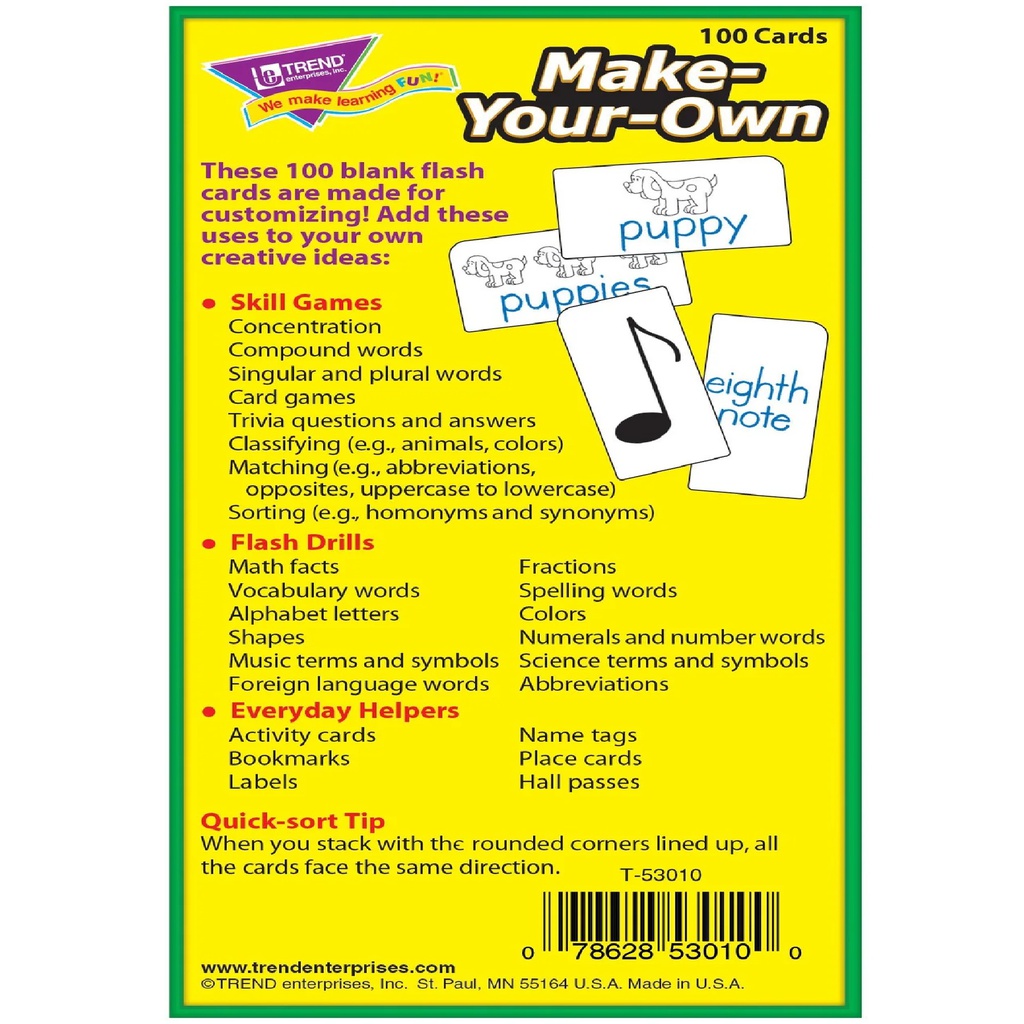 Make-Your-Own Skill Drill Flash Cards (100cards)