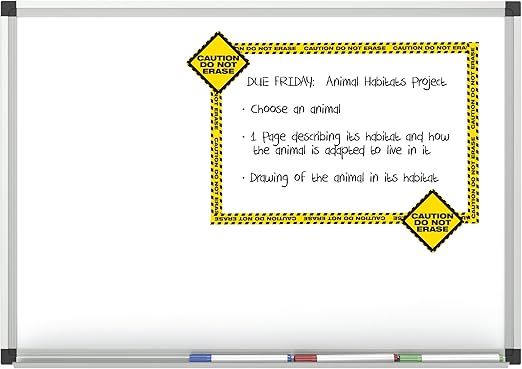 CAUTION DO NOT ERASE Magnetic (9SET) (4strips)(Strips-24"L-61cm) (Signs-8.5"-21.5cm)