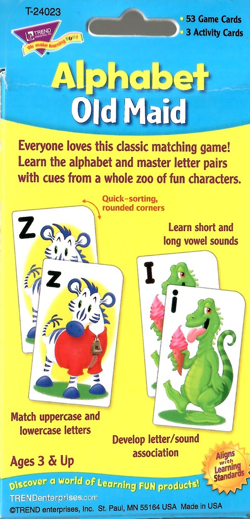 Alphabet Old Maid Games (53cards)(3 activity cards)