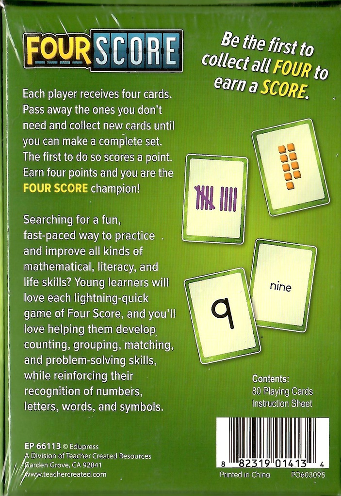 Four Score Card Game: MATH (3-20players)