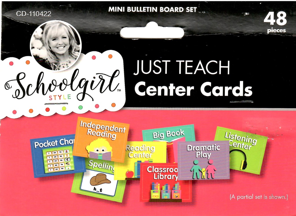 Center Cards Mini Bulletin Board Set (includes 40 Center cards &amp; 8 Blanks(4''x3'')(10cmx7.6cm) (48pcs)