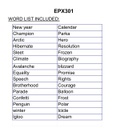 January for calendar grid or pocket chart (7cmx7cm)(2.75"x2.75")