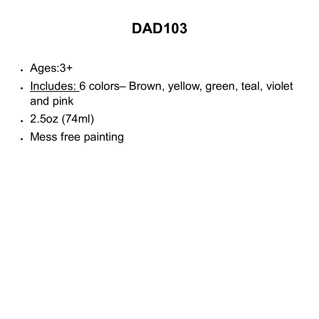 DO A DOT ART MARKERS BRILLANT 6 WASHABLE(2.5oz of ink)(3+yrs)