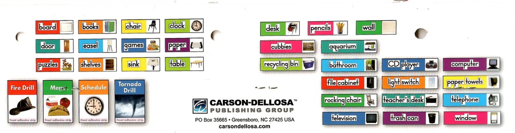 Classroom Labels: Photographic Quick Stick Bulletin Board Set contains (14''x3.5'')(35.5cmx8.9cm)  (34pcs)