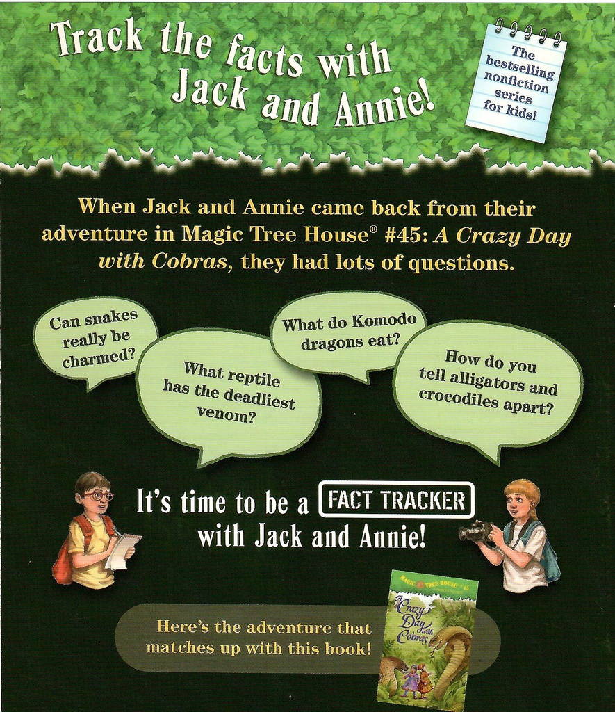 SNAKES/ OTHER REPTILES(Magic Treehouse Research Guide #23) (7-10yrs)