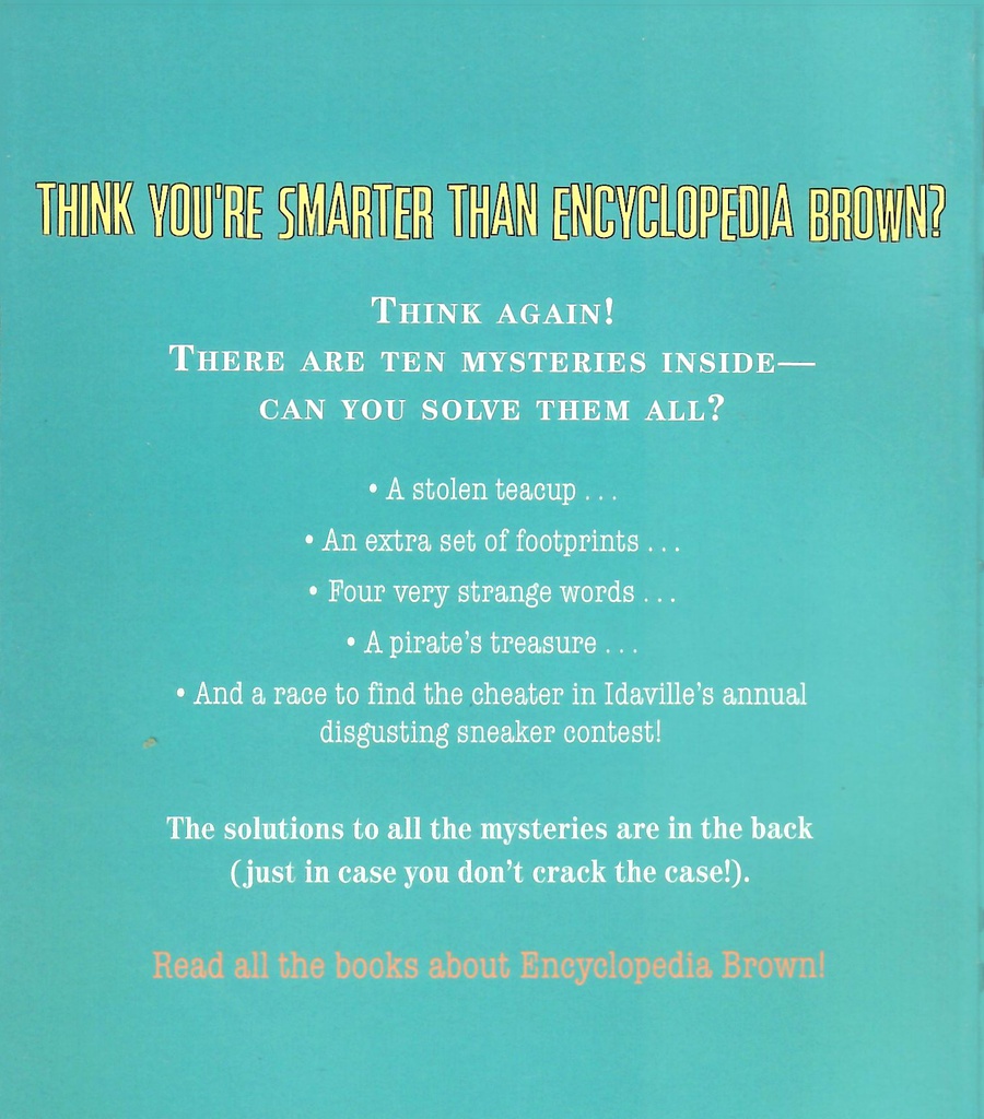 Encyclopedia Brown and the Case of the Disgusting Sneakers #19 (8-12yrs)