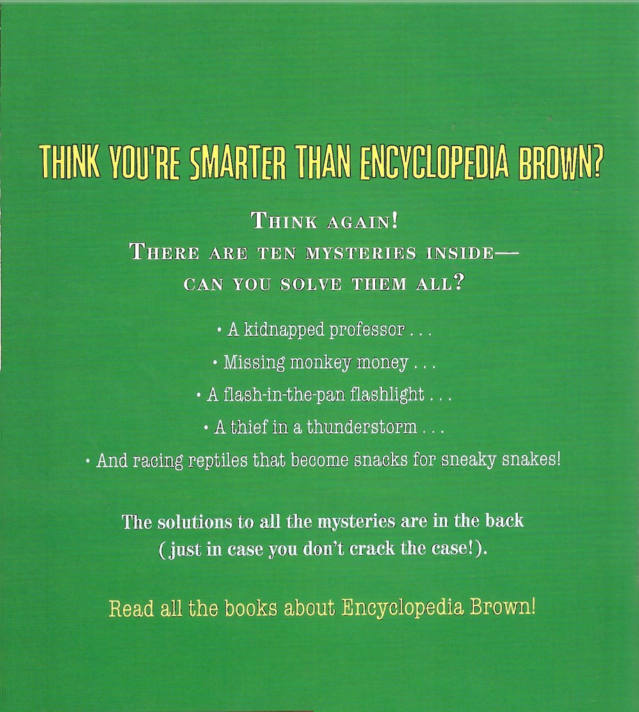 Encyclopedia Brown and the Case of Pablo's Nose #21 (8-12yrs)