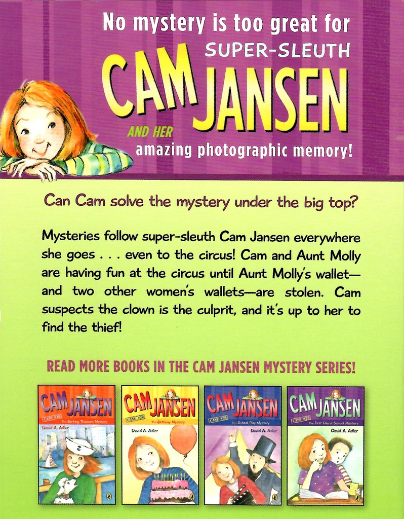 Cam Jansen #07:  Mystery of the Circus Clown (7-10yrs)