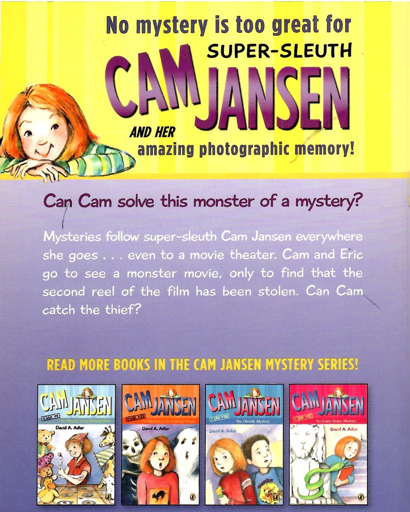 Cam Jansen #08:  Mystery of Monster Movie (7-10yrs)