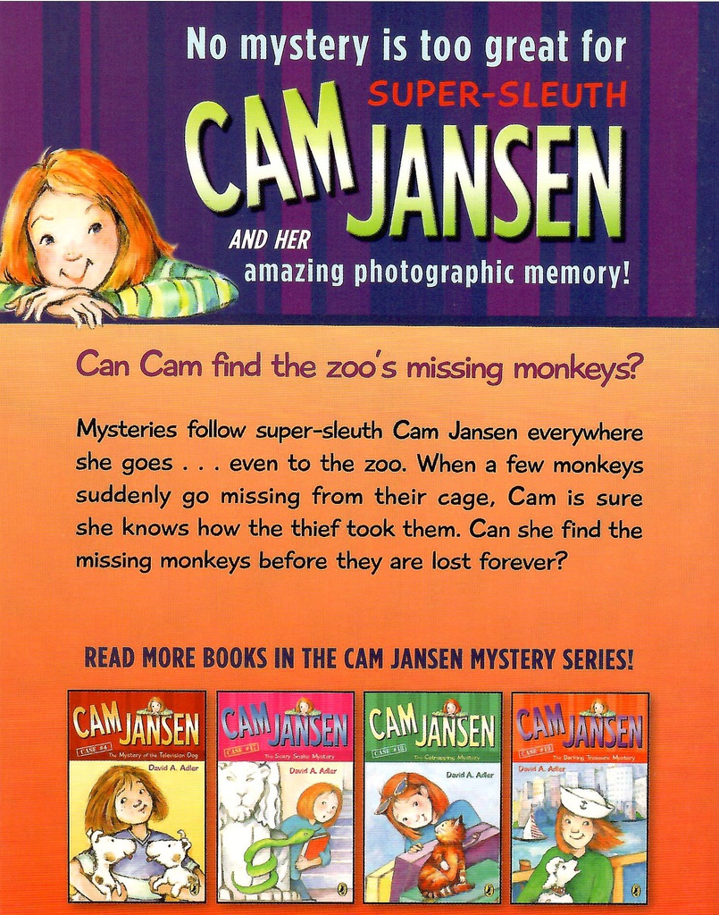 Cam Jansen #10:  Mystery of Monkey House (7-10yrs)
