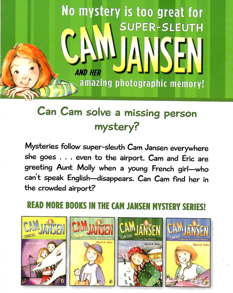 Cam Jansen #12:  The Mystery of Flight 54 (8-10yrs)