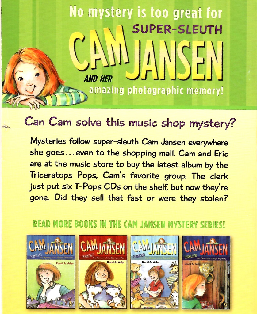 Cam Jansen #15:  Triceratops Pops Mystery (7-10yrs)