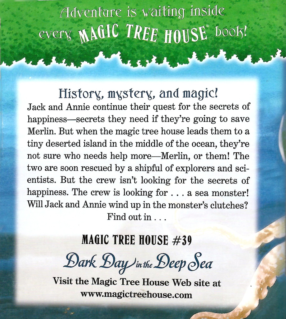 Magic Tree House #39: Dark Day in the Deep Sea (6-9yrs)