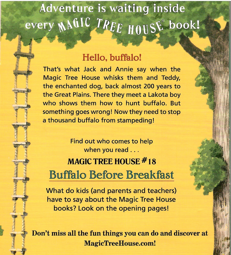 Magic Tree House #18: Buffalo Before Breakfast (6-9yrs)