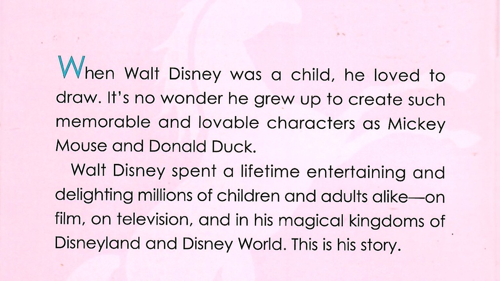 The Story of Walt Disney (8-12yrs)