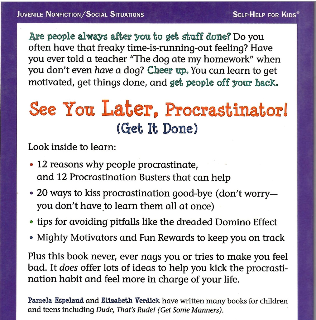 See You Later, Procrastinator! (Get It Done) (Laugh &amp; Learn) (8+yrs)