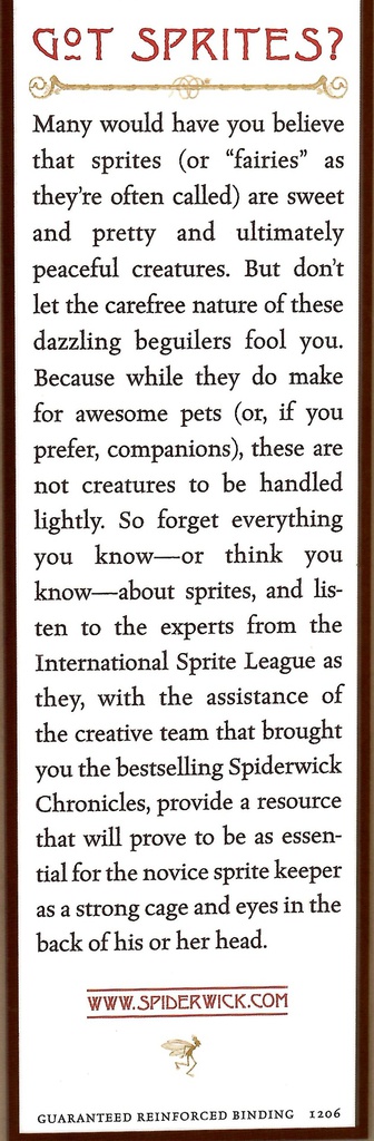 Care and Feeding of Sprites (Beyond the Spiderwick Chronicles) (7-11yrs) HARDCOVER