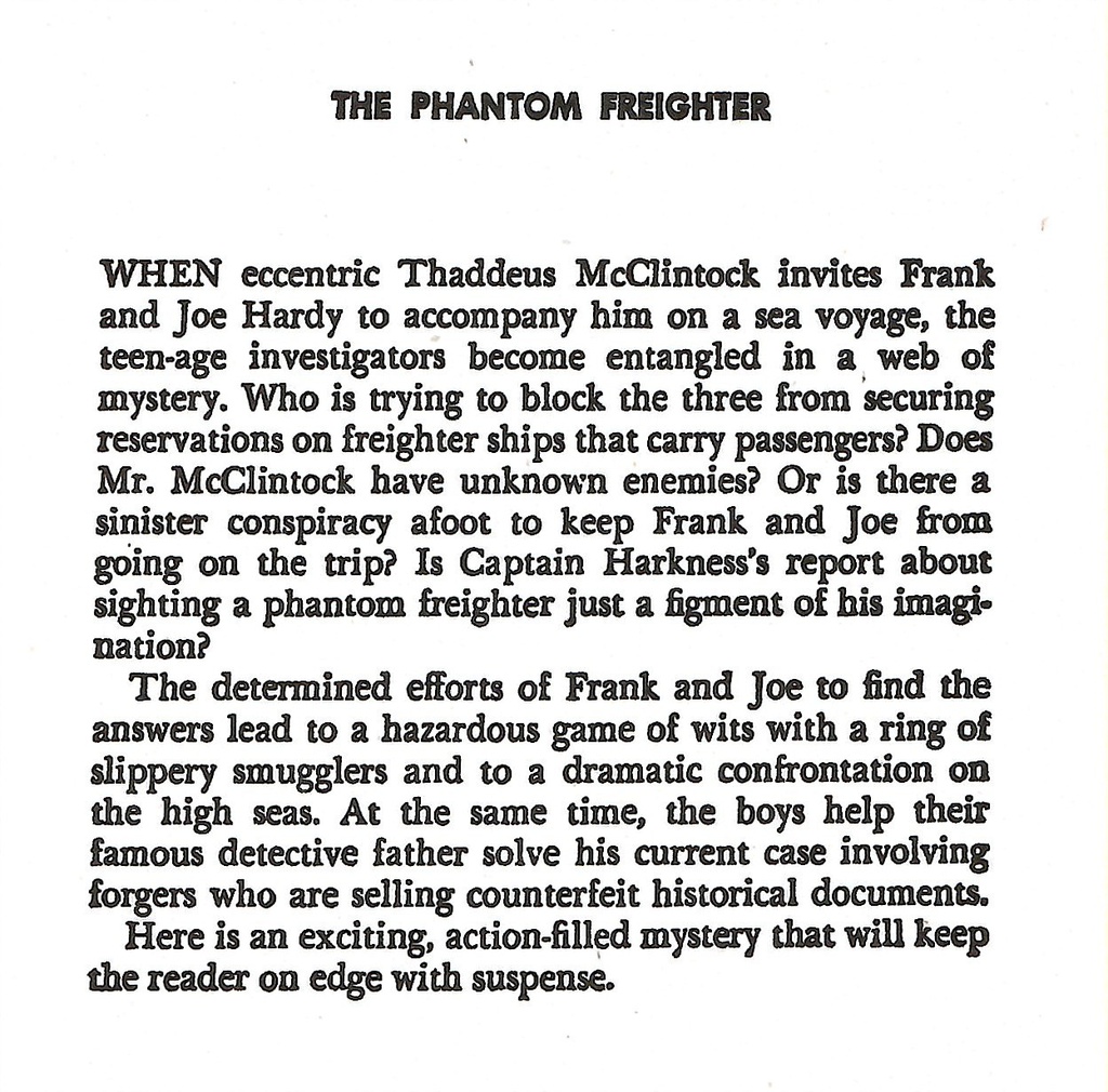 HARDY BOYS #26: THE PHANTOM FREIGHTER (7-11yrs)