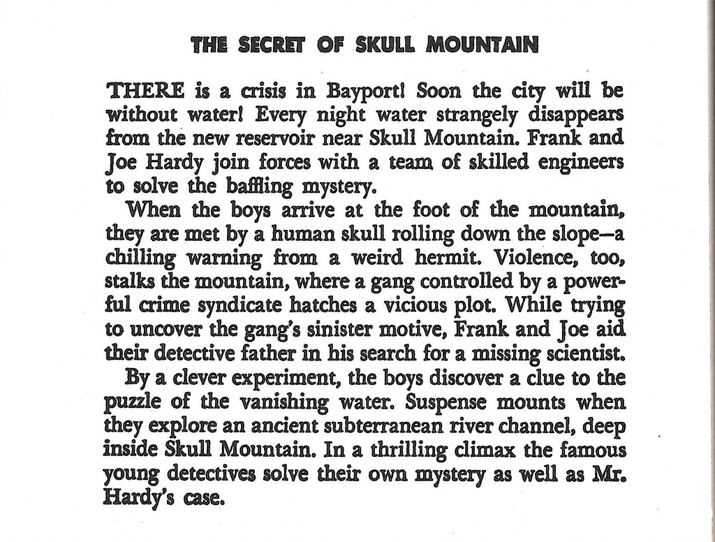 HARDY BOYS #27: THE SECRET OF SKULL MOUNTAIN (7-11yrs)
