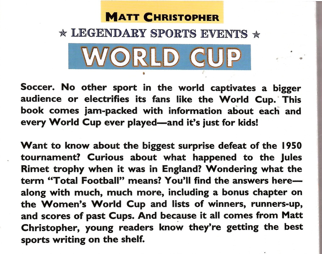 The World Cup (9+yrs)