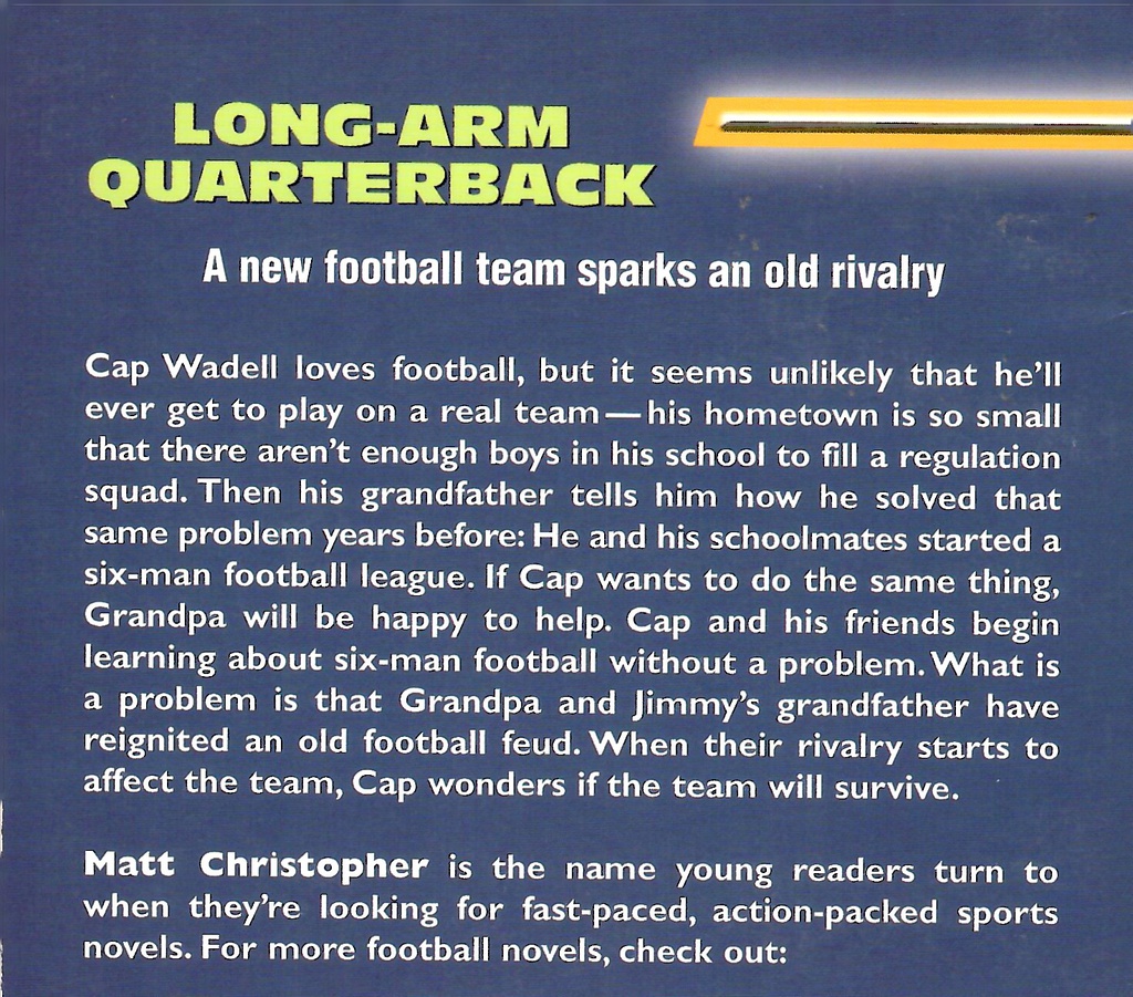 Long-Arm Quarterback (Matt Christopher Sport) (9+yrs)