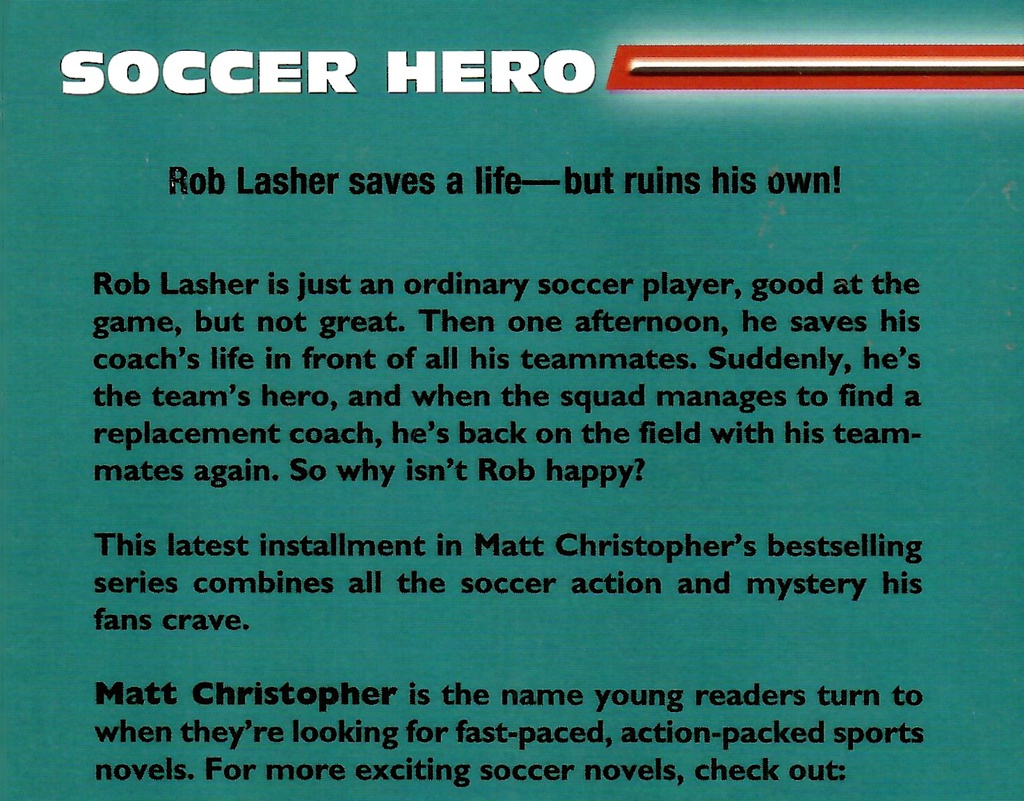 Soccer Hero (Matt Christopher Sports) (9+yrs)