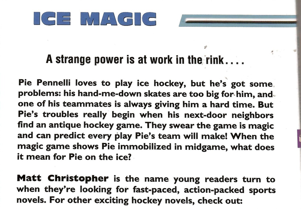 Ice Magic (Matt Christopher Sport) (9+yrs)