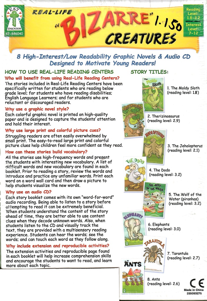 Real-Life “Bizarre” Creatures Hi/Low Books with CD (7-12yrs)