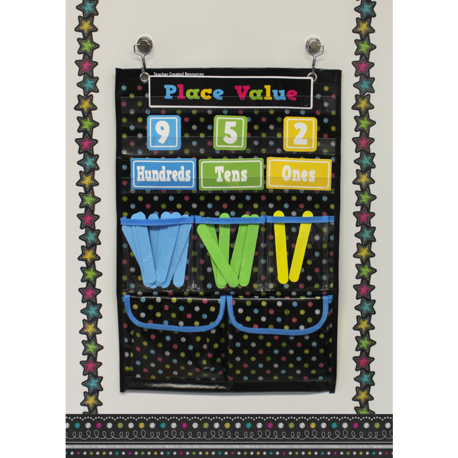 Chalkboard Brights Place Value Pocket Chart (14" x 20")(35.5 cm x 50.8 cm)