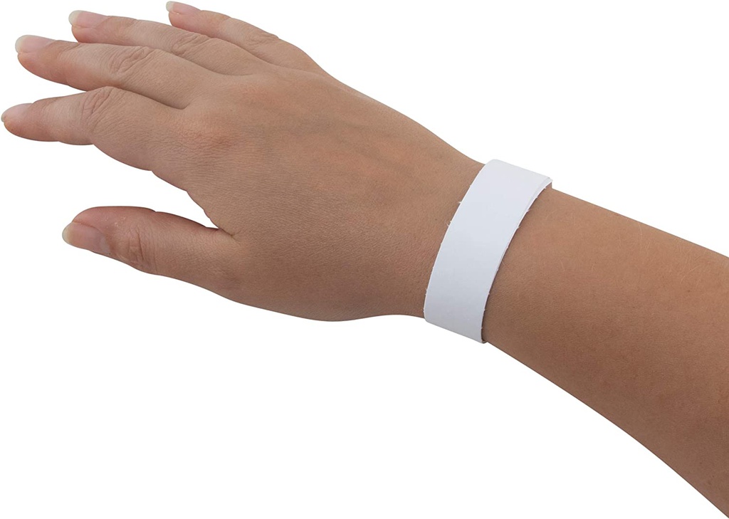 WHITE - Wristco 1" Tyvek Wristbands (numbered) - 500 Ct.