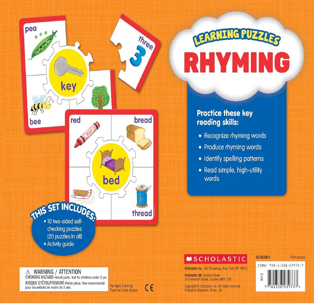 Learning Puzzles: Rhyming (Gr PK-1)