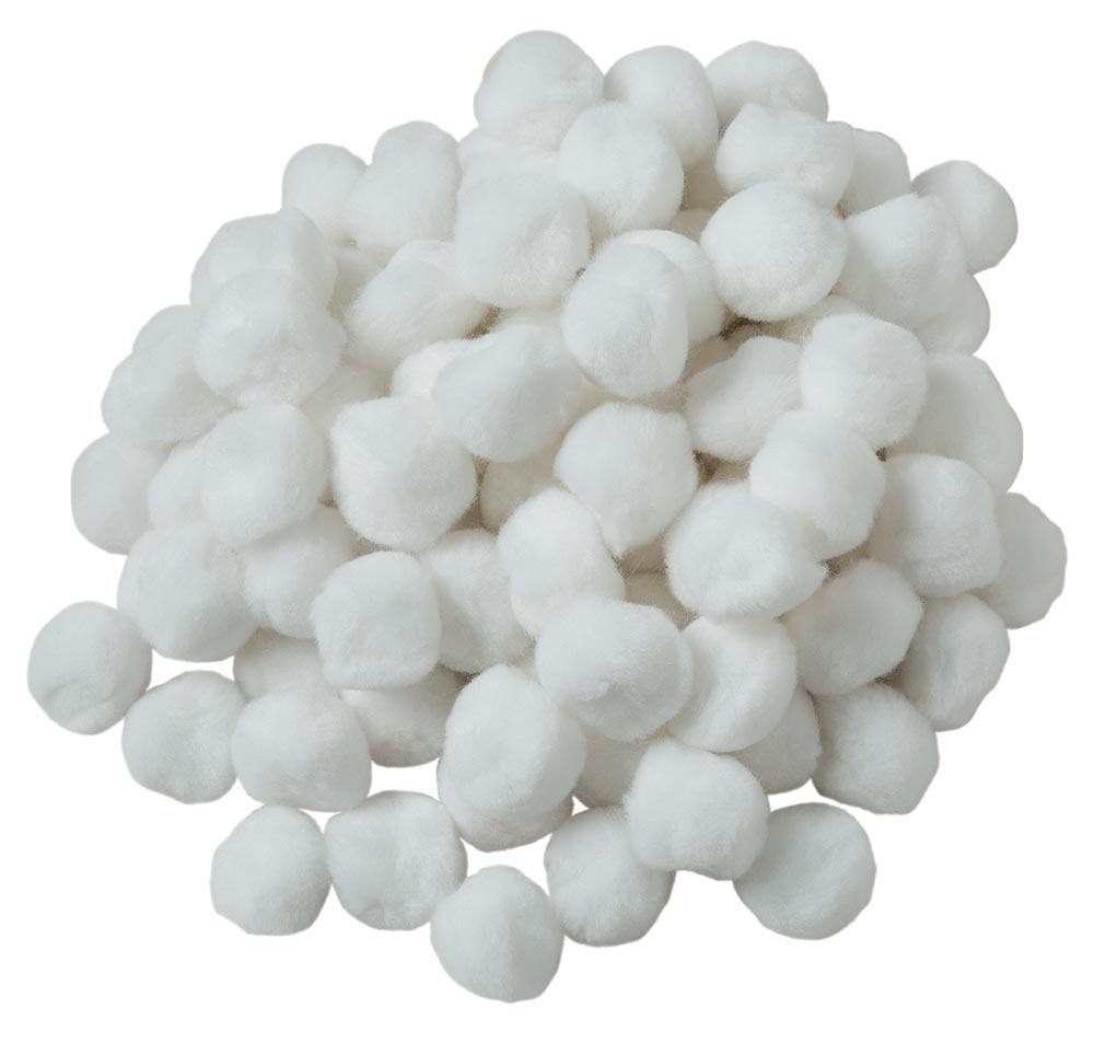 CREATIVITY STREET POM PONS 1" (2.54cm) WHITE 100 pcs