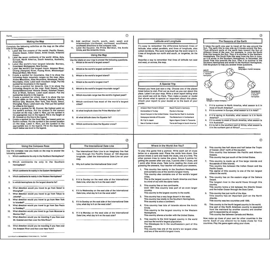 The World Map Activity Posters (43cm x 55.9cm)