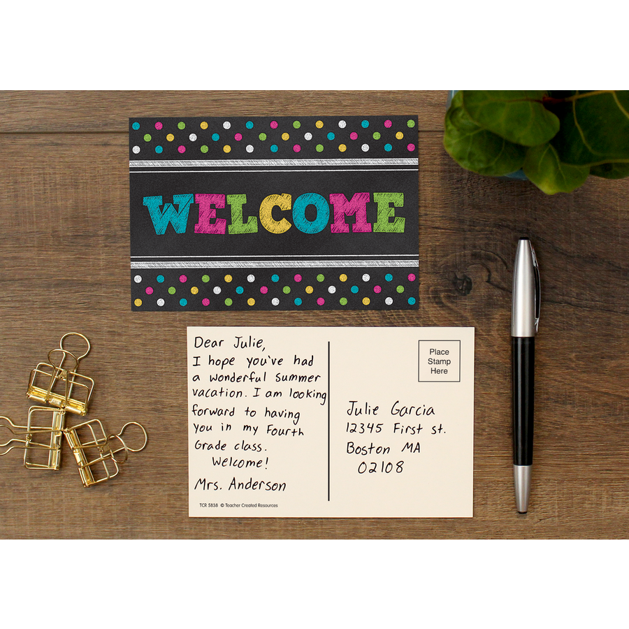 Chalkboard Brights Welcome Postcards 4" x 6" (10cm x 15cm) 30/pack