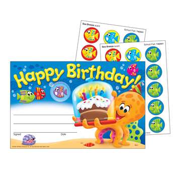 SEA BUDDIES BIRTHDAY Award 14cm x 21.5cm (24 awards + 30 stinky stickers)