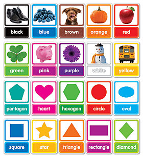 Colors &amp; Shapes Bulletin Board Set  (10 Colored cards &amp; 10 Shapes  (20pcs)