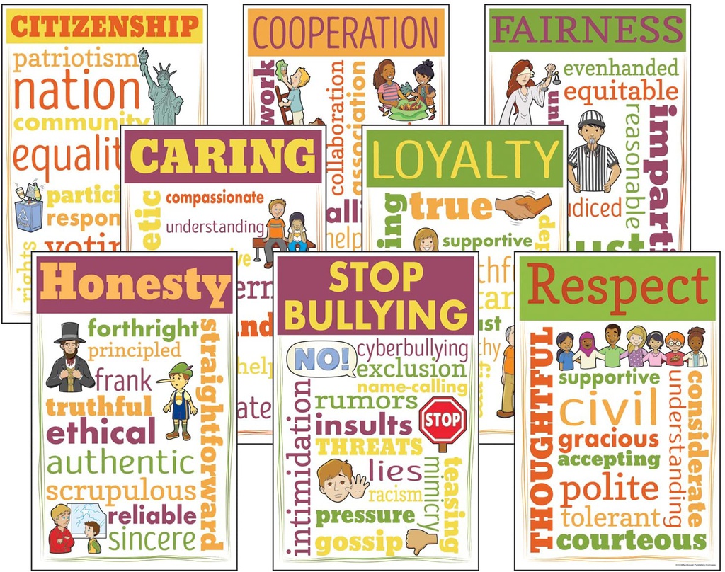 Character Education Chatter Charts  (8 charts)(11''x17'')(28cmx43cm)