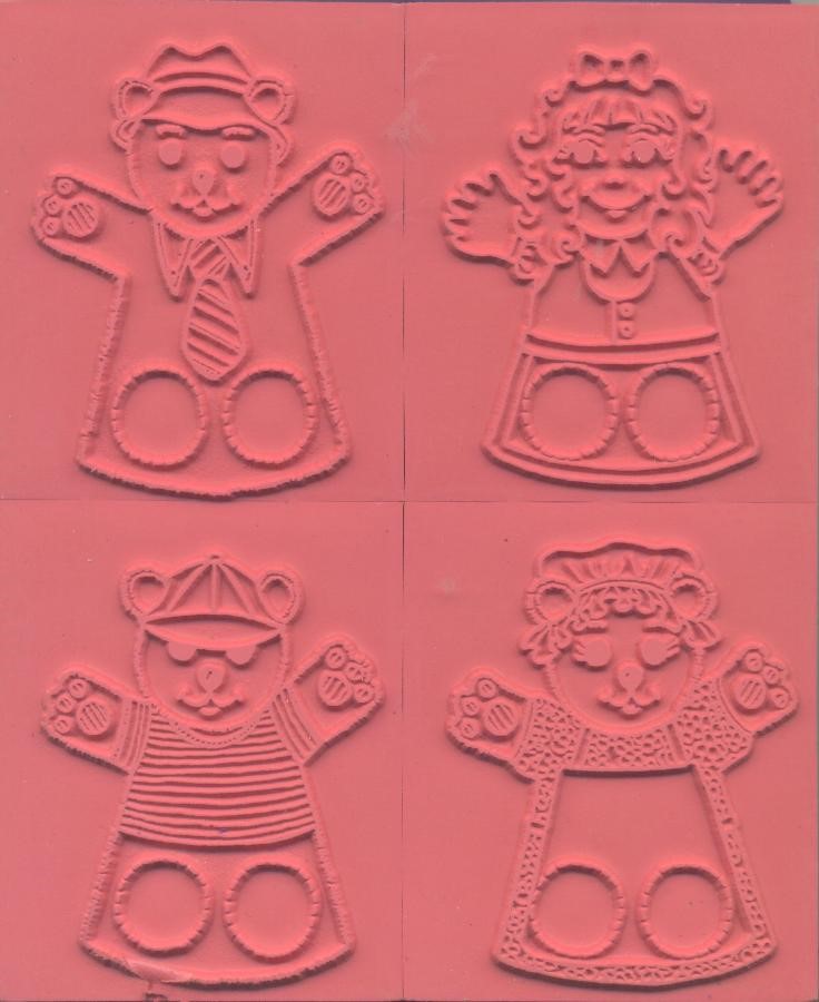 Finger Puppet Stamps Set, Goldilocks &amp; The Three Bears (6.3cmx7.6cm)(2.5''x3'')