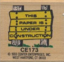 Paper Under Construction Sign Stamp (4.4''x2.3'')(3+yrs)(11cmx5.8cm)