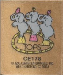 Tops Elephants Stamps (11cmx5.8cm)(3+yrs)(4.3"x2.2")