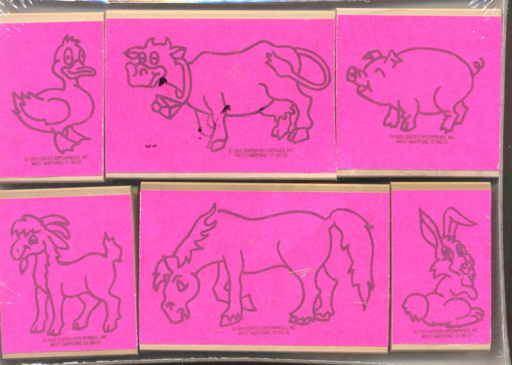 Large Farm Animals Stamp set (2.5''x2.5'')(6.3cmx6.3cm)(3+yrs)