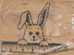 Bunny With Ruler Stamp(1.75''x1.5'')(3yrs)(4.4cmx3.8cm)