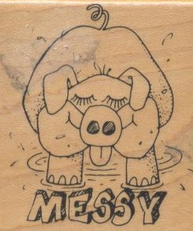 Messy Piggy Stamp (2.5''x2.5'')(6.3cmx6.3cm)