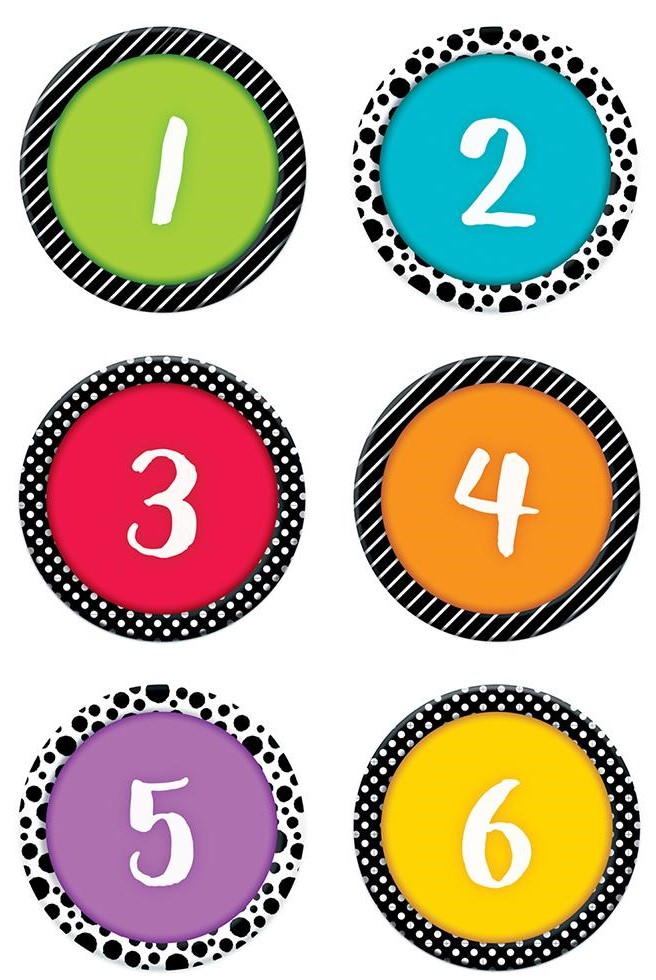 BOLD &amp; BRIGHT CALENDAR DAYS (31pcs)(2.75''-7cm)