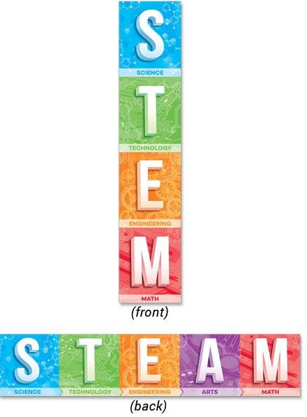 STEM and STEAM vertical Banner (3ft=1m)  (1pc double sided )