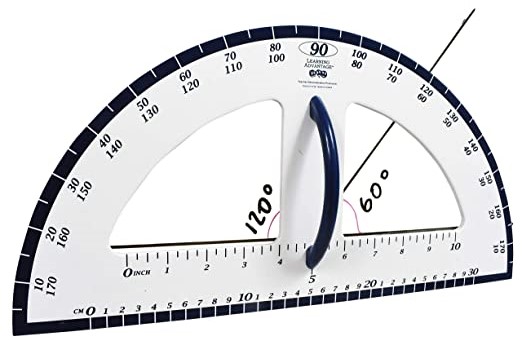 DRY ERASE MAGNETIC PROTRACTOR (15.7''x7.8'')(40cmx20cm)